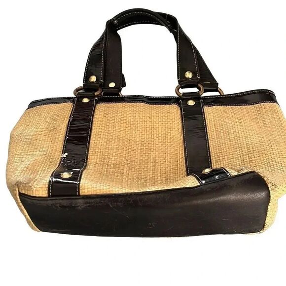 Vintage Coach Straw Purse.  - Picture 3 of 6